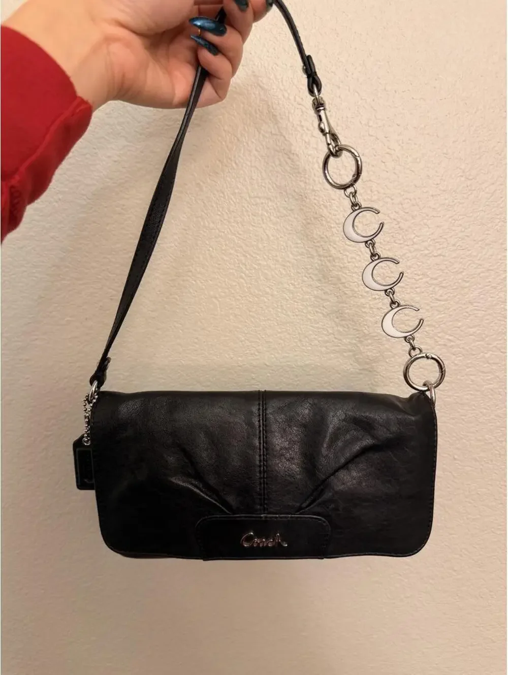 Black Leather Coach Wristlet